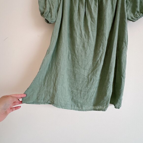 Saje Green Linen Short Sleeve Top - Picture 4 of 7
